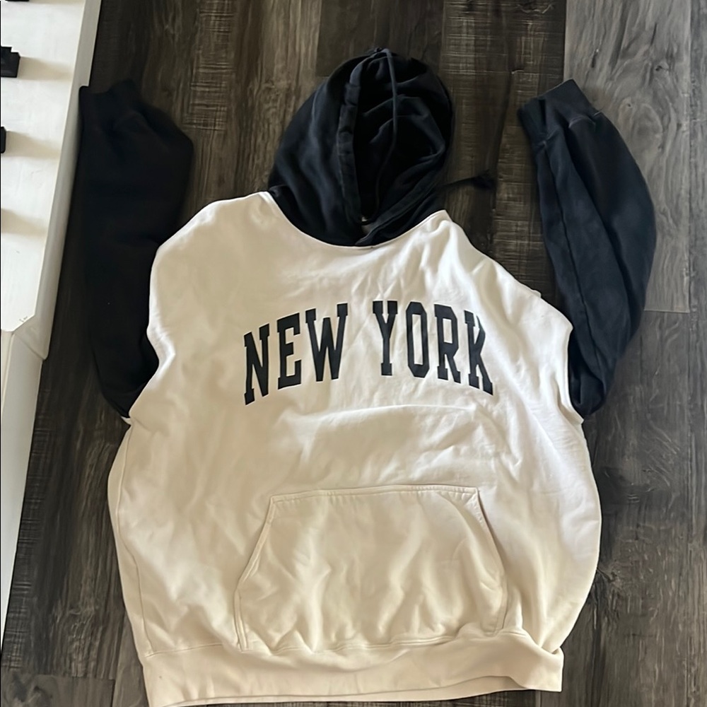 John Gault New York Black and White Hoodie